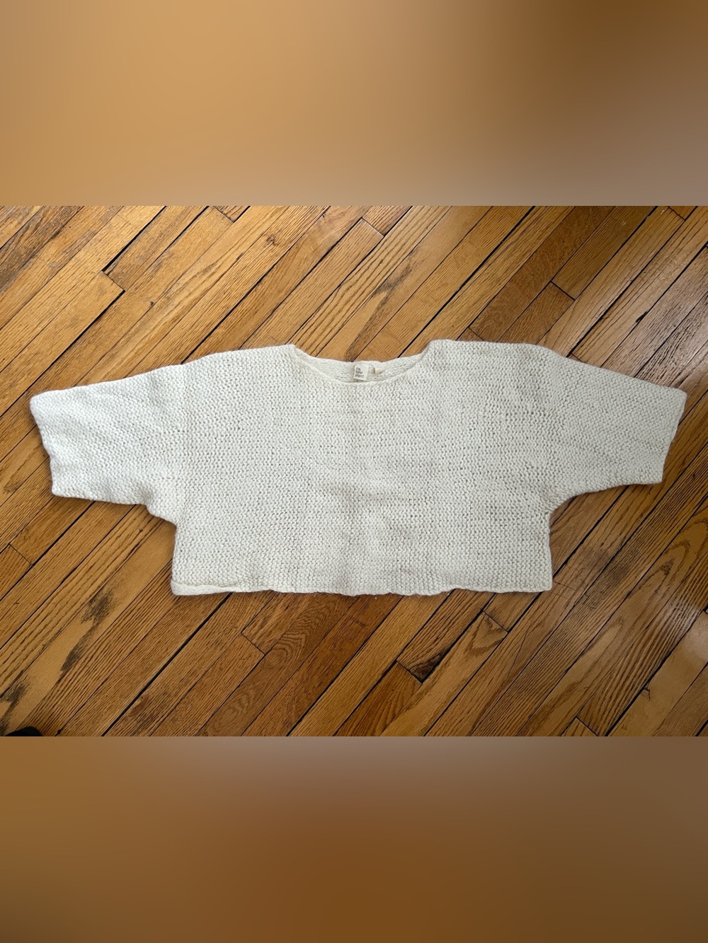 Fisher Project Cropped Knit Sweater XL Cream